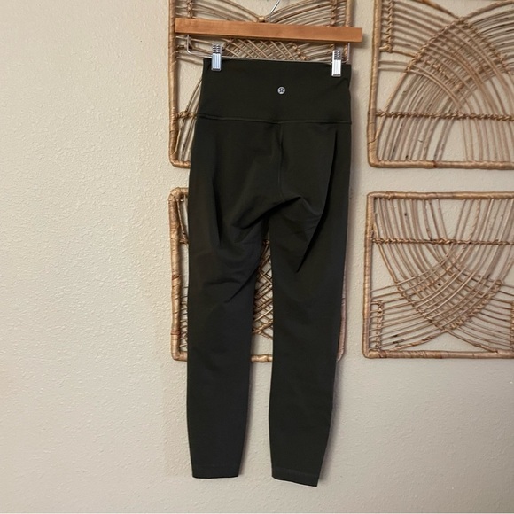 Lululemon Wunder Under Pant Hi-Rise Tech Mesh Olive Women's Sz 4 W5AWLS B1 - Picture 3 of 4